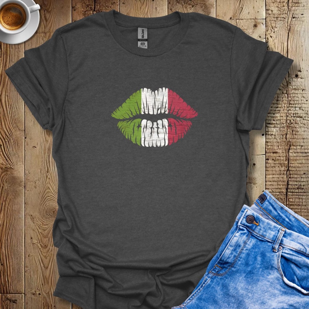 Italian Flag Lips Bacio Italian Pride T-shirt