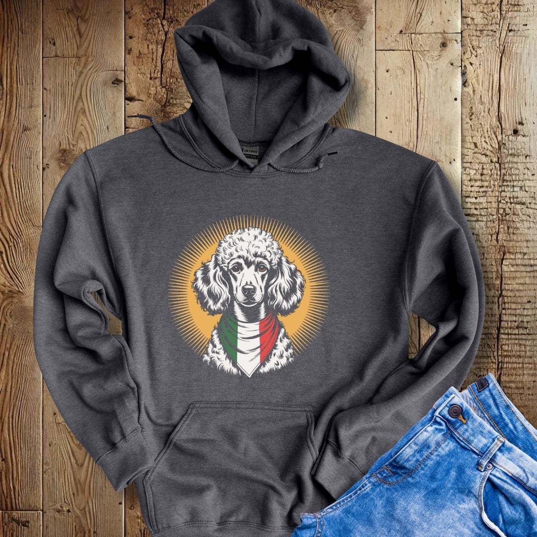 Poodle Italian Flag Bandana Hoodie Sweatshirt