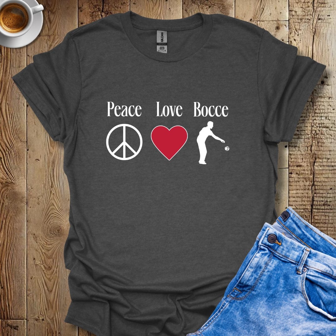 Funny Peace Love Bocce Italian Pride T-shirt