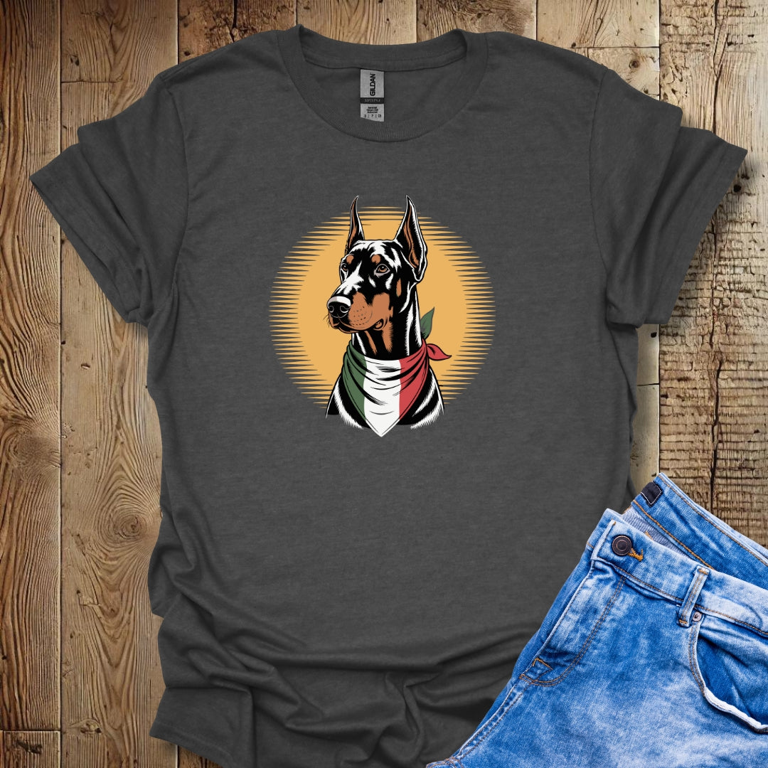 Doberman Italian Flag Bandana Unisex T-shirt
