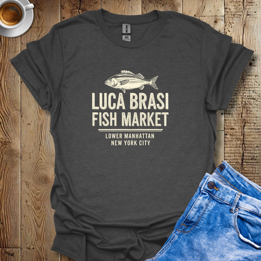 Luca Brasi Fish Market Godfather Parody T-shirt