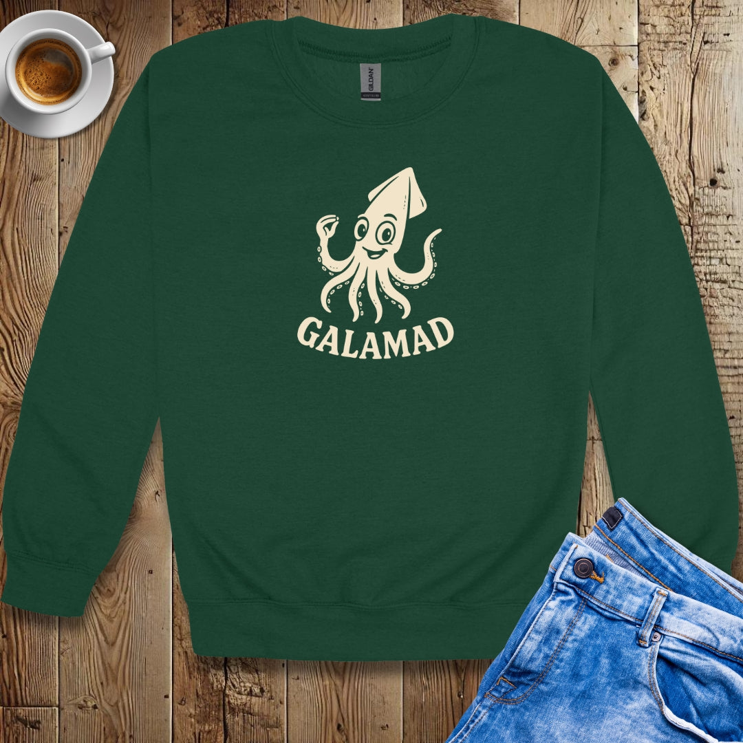 Galamad Italian Hand Calamari Squid Crew Neck Sweatshirt
