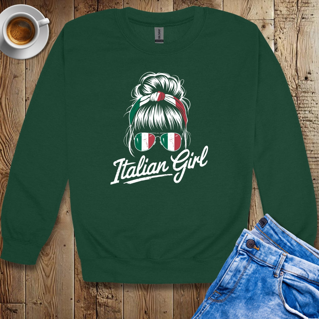Italian Girl Messy Bun Sweatshirt