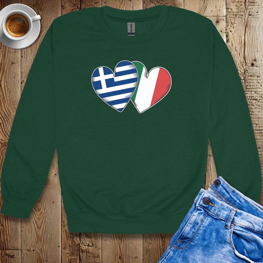Half Greek Half Italian Crew Neck Sweatshirt