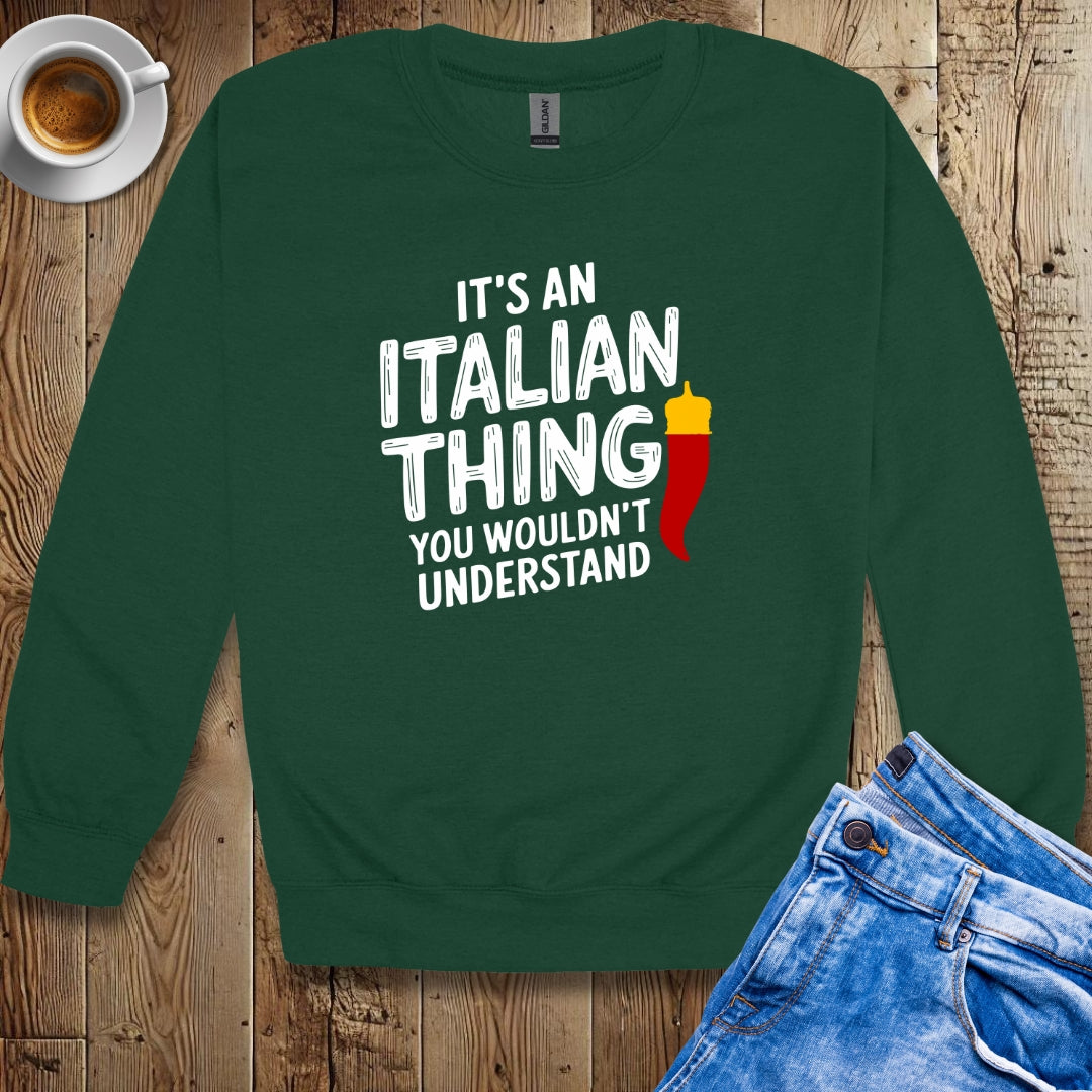 Italian Cornicello Pendant Necklace Malocchio Sweatshirt