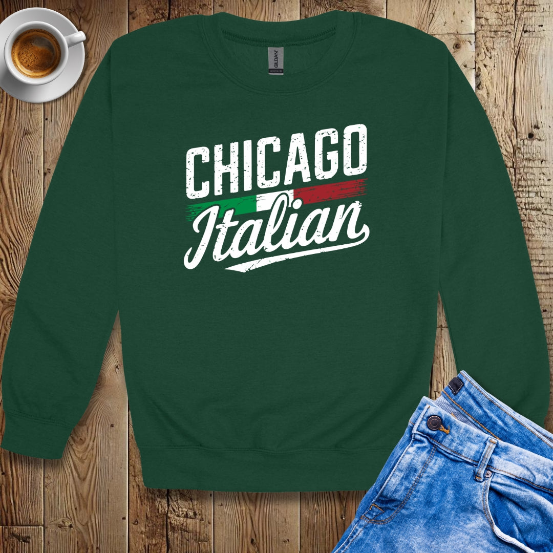 Chicago Italian with Flag Crew Neck Sweatshirt