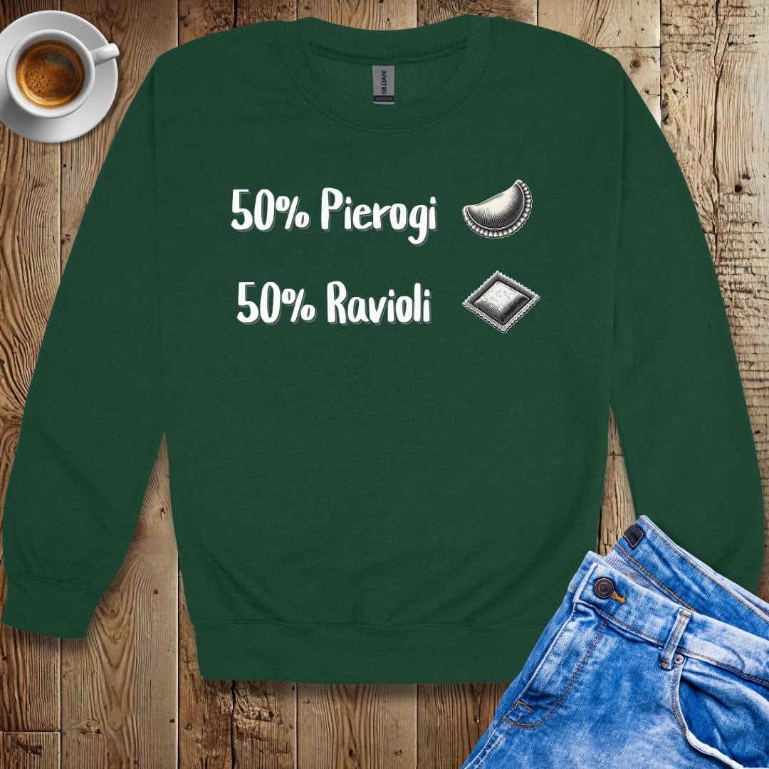 Half Polish Half Italian Pierogi Ravioli Crew Neck Sweatshirt