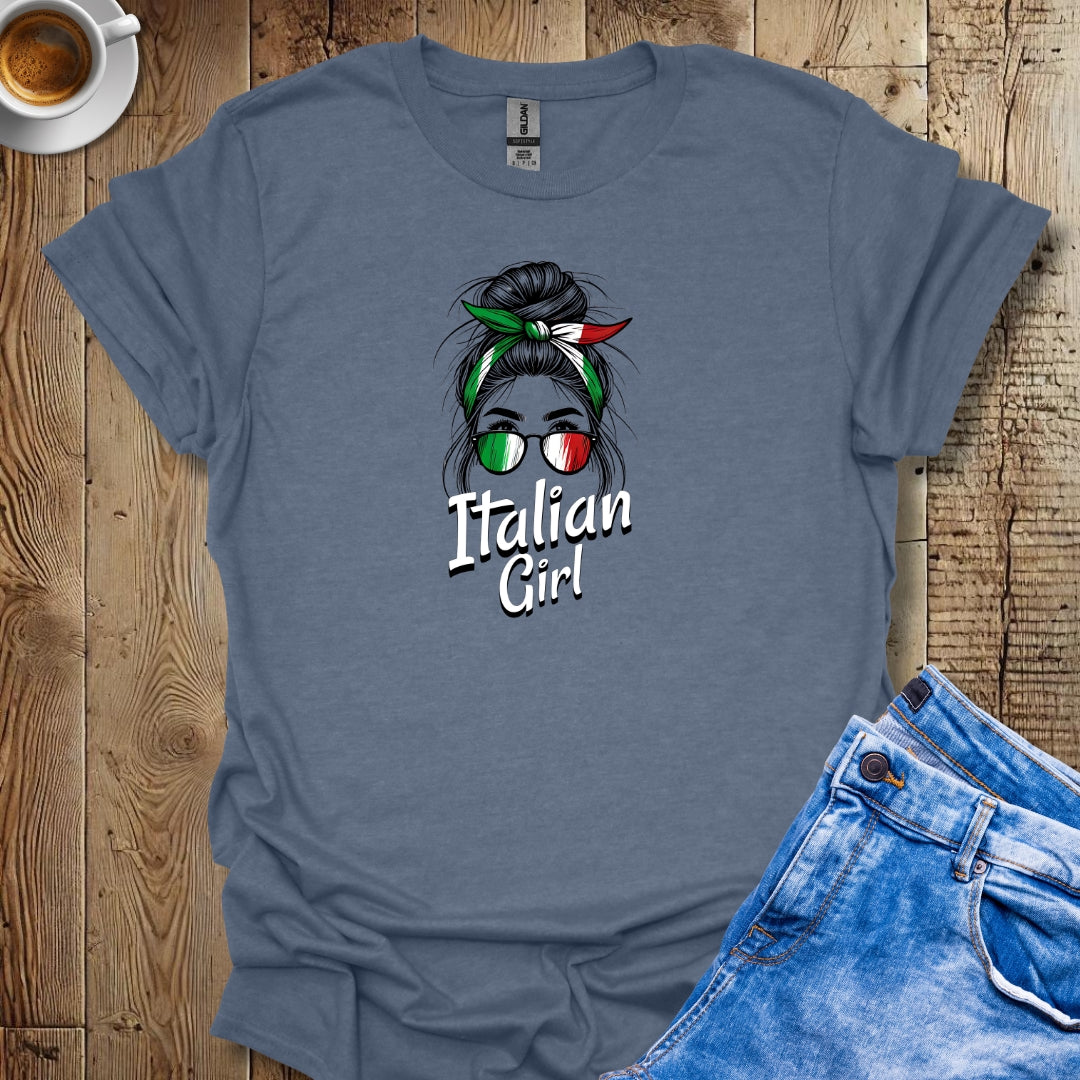 Cute Messy Bun Italian Girl T-shirt