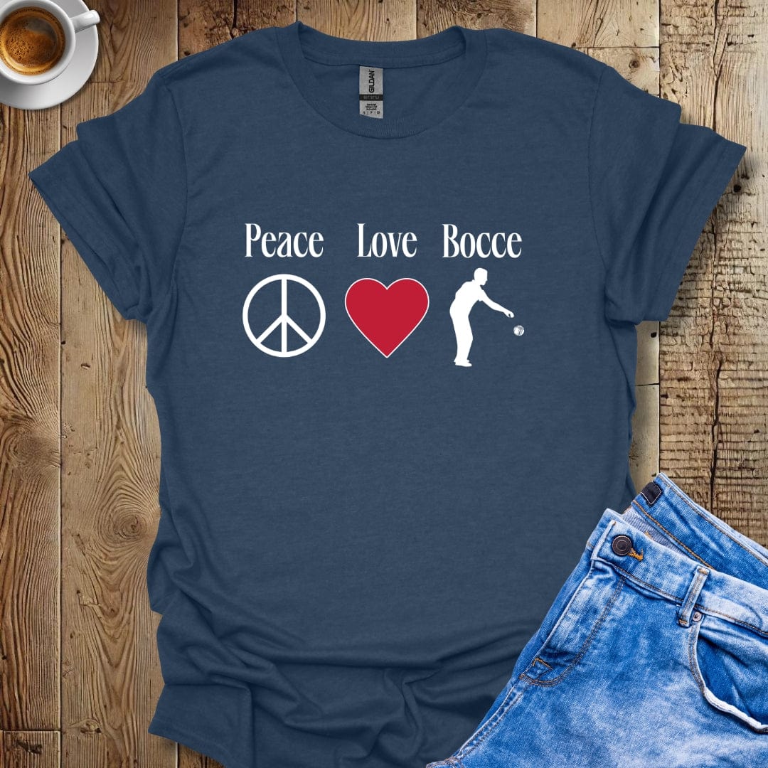 Funny Peace Love Bocce Italian Pride T-shirt