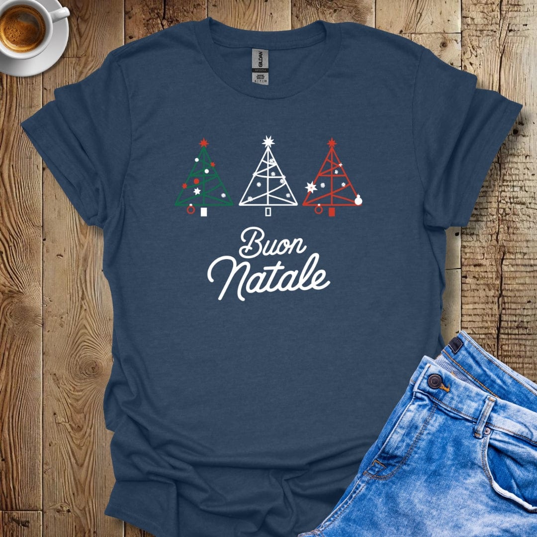 Buon Natale Italian Flag Color Christmas Trees T-shirt