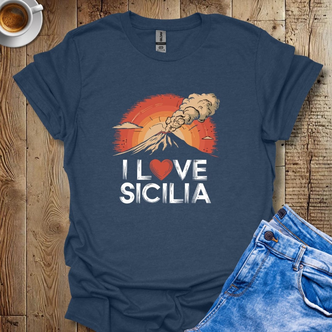 I Love Sicilia Mt Etna Sunset T-shirt