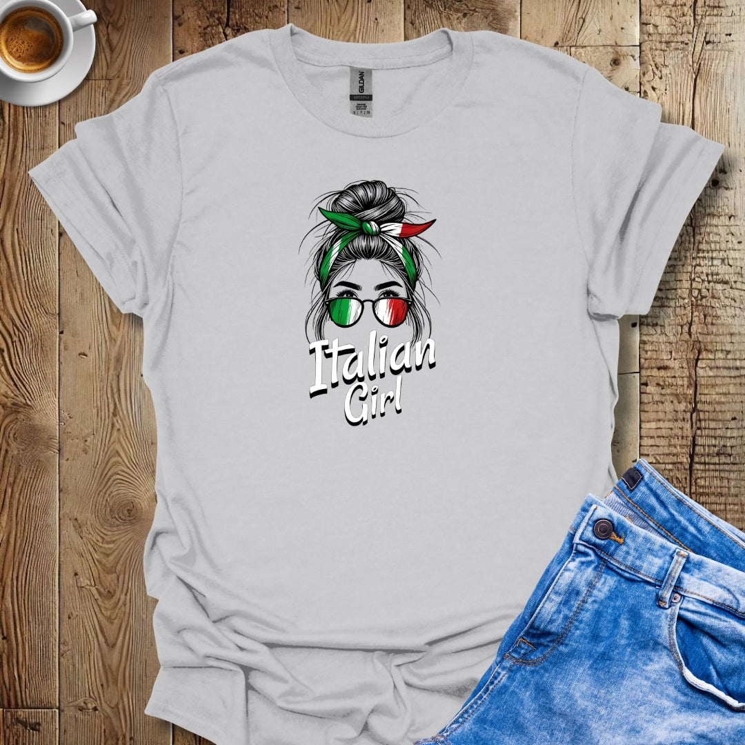 Cute Messy Bun Italian Girl T-shirt