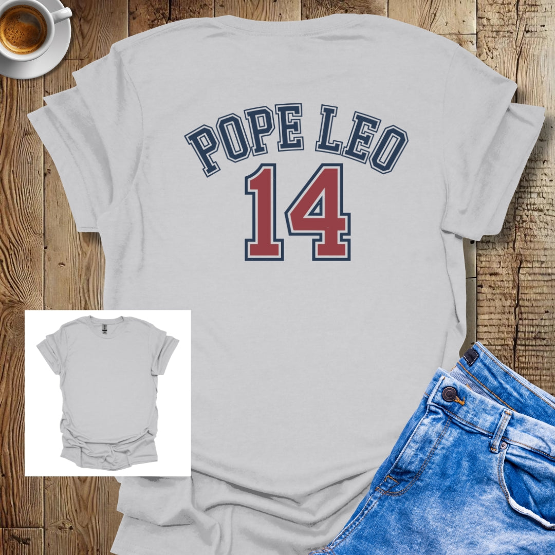 Pope Leo IV Baseball Jersey Stye Printed on Back T-shirt