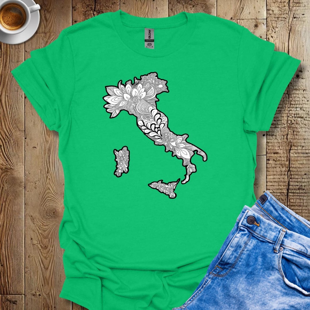 Black and White Italy Mandala Italian Pride T-shirt