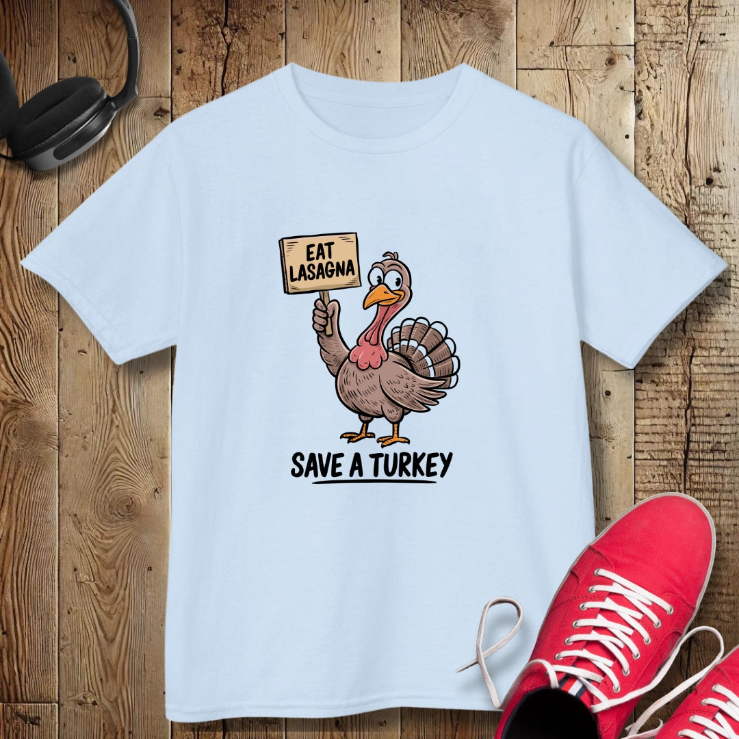 Eat Lasagna Save a Turkey Kids Tee