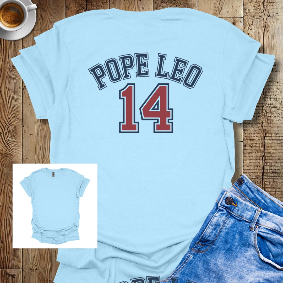 Pope Leo IV Baseball Jersey Stye Printed on Back T-shirt