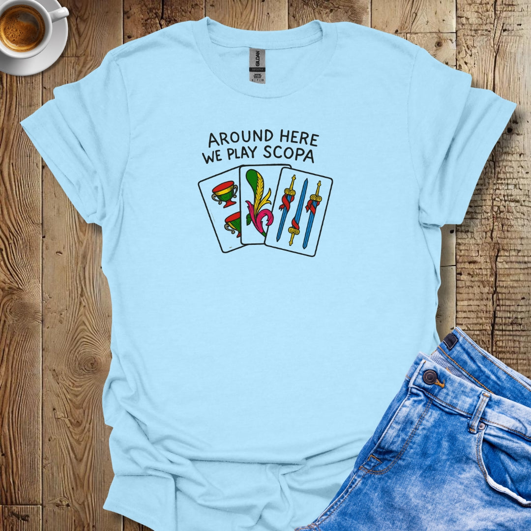 We Play Scopa Italian Cards T-shirt
