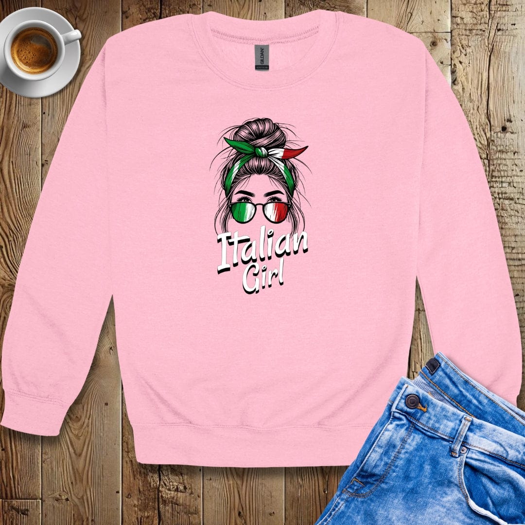 Messy Bun Italian Girl Crew Neck Sweatshirt