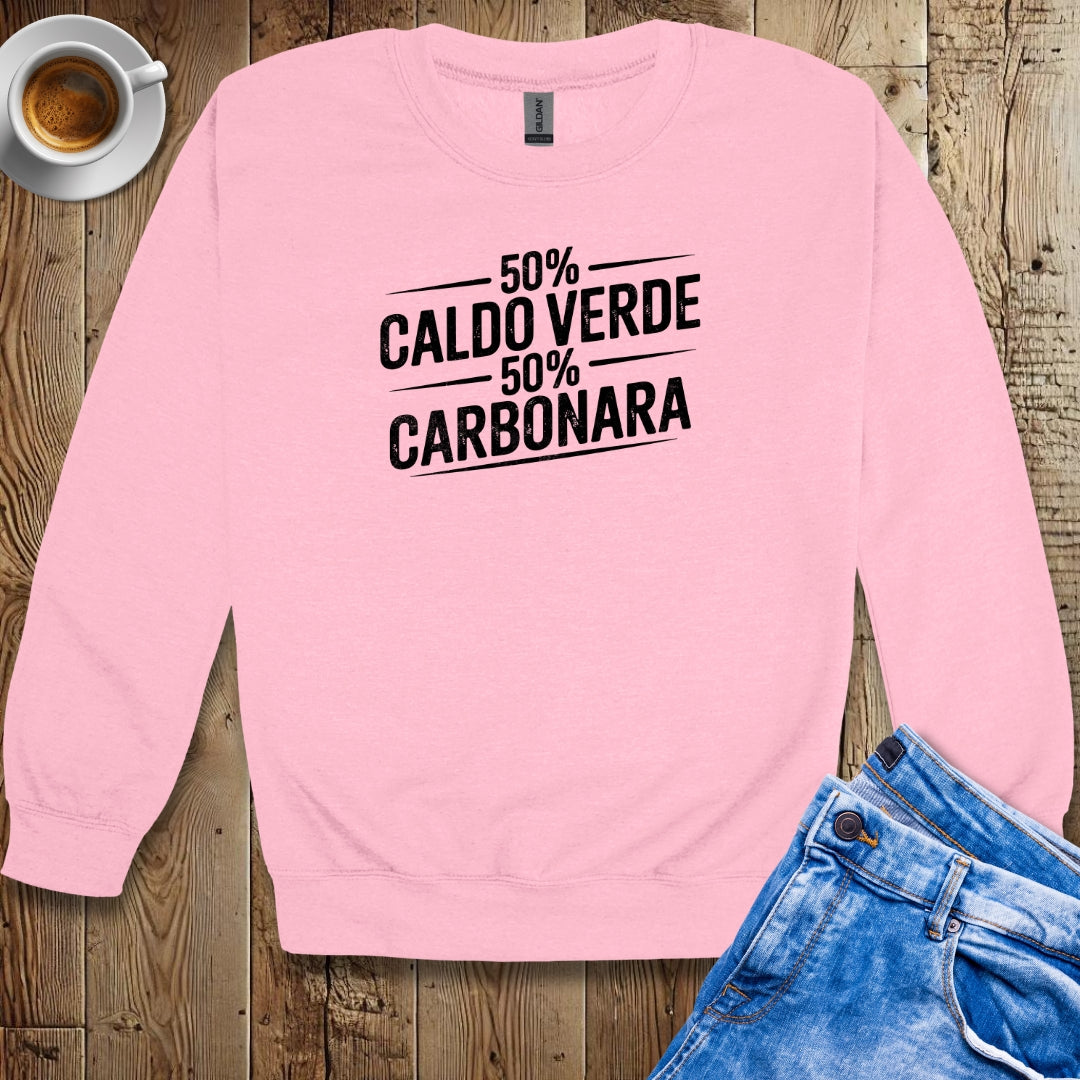 50% Caldo Verde 50% Carbonara Half Portuguese Italian Crew Neck Sweatshirt