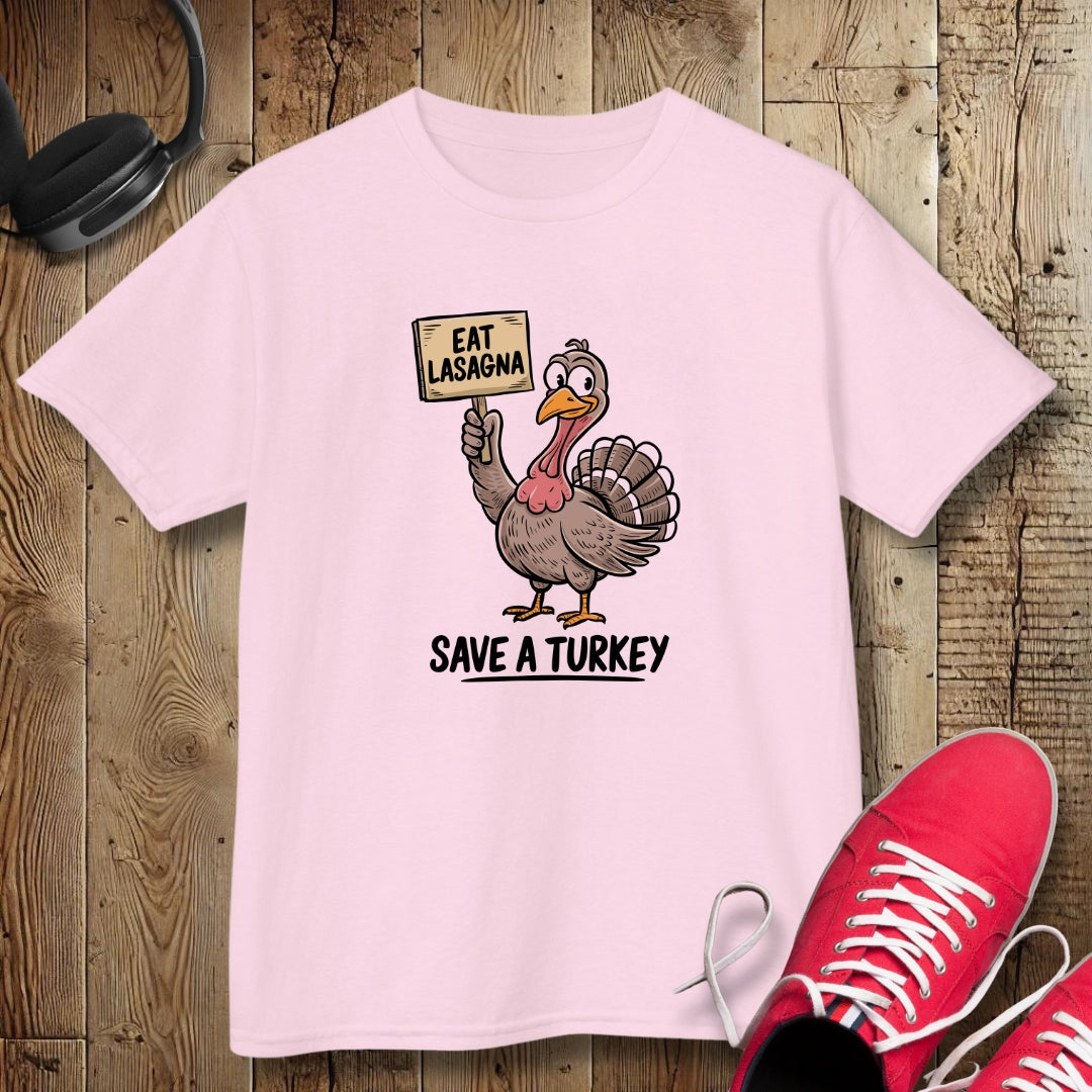 Eat Lasagna Save a Turkey Kids Tee