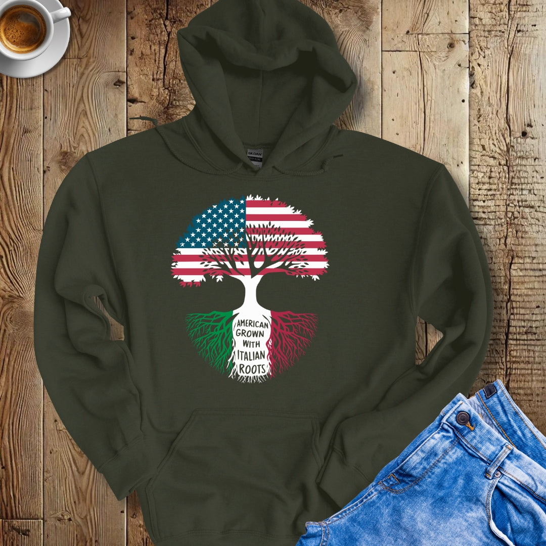 American Grown with Italian Roots Hoodie Sweatshirt