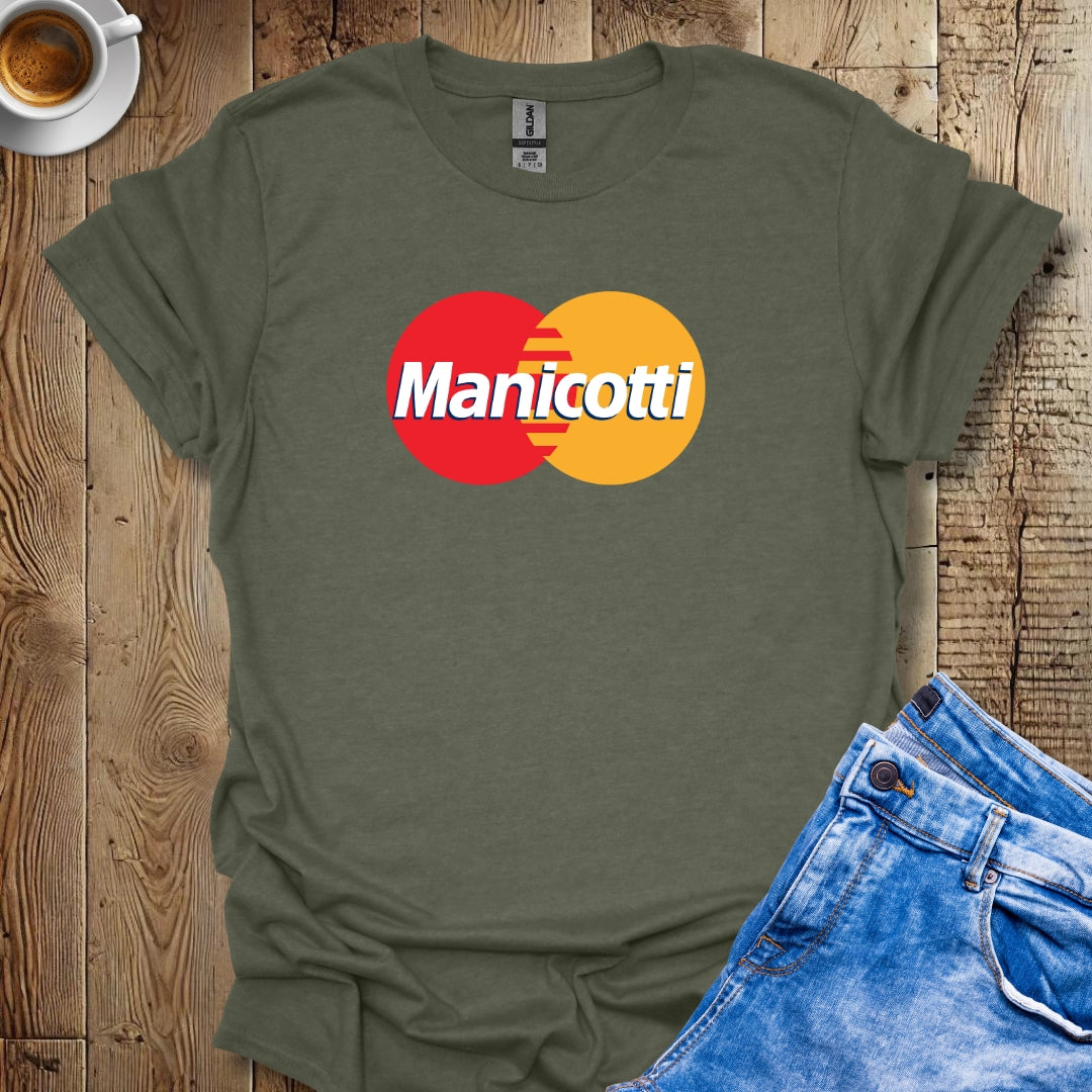 Manicotti Master Card Logo T-Shirt