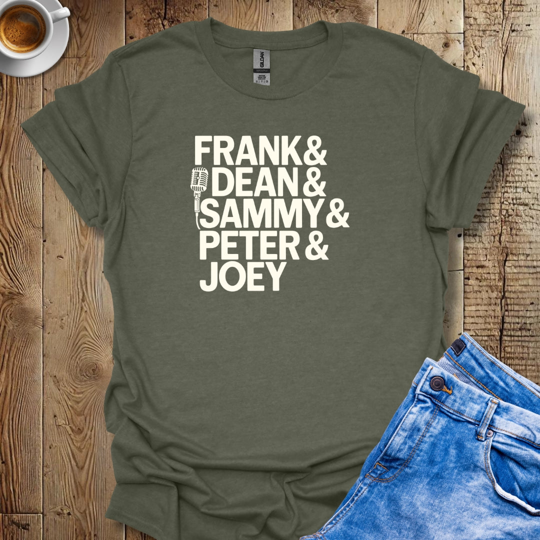 Rat Pack Names Sinatra Martin T-shirt