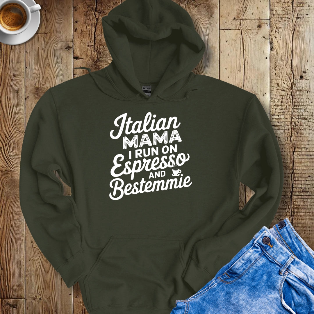 Italian Mama I Run On Espresso and Bestemmie Hoodie Sweatshirt