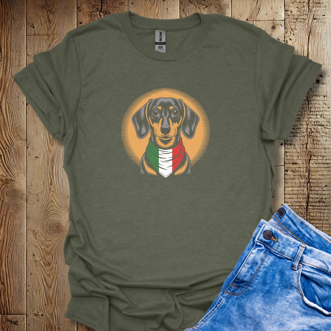 Dachshund Italian Flag Bandana Unisex T-shirt