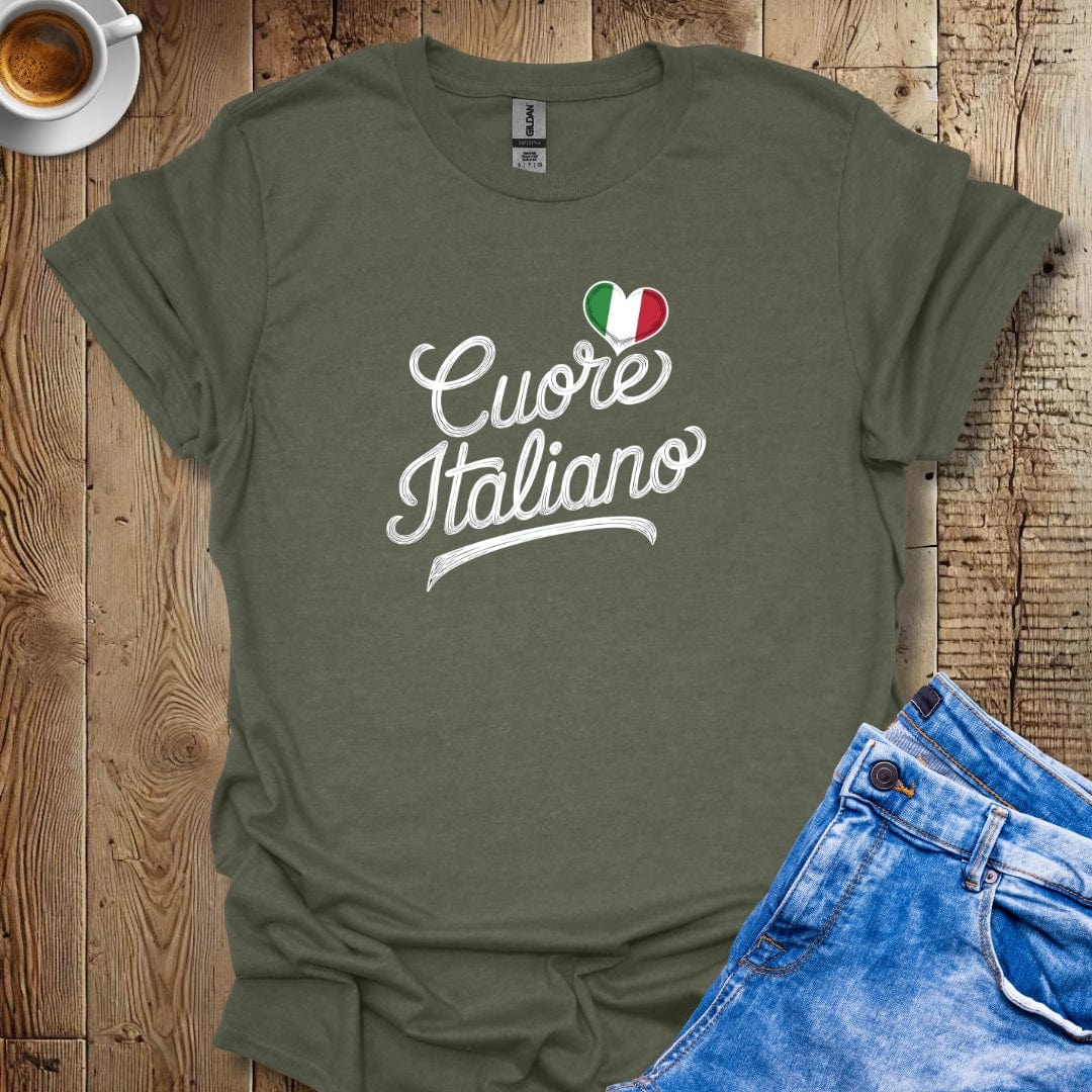 Cuore Italiano Italian Heart Flag T-shirt
