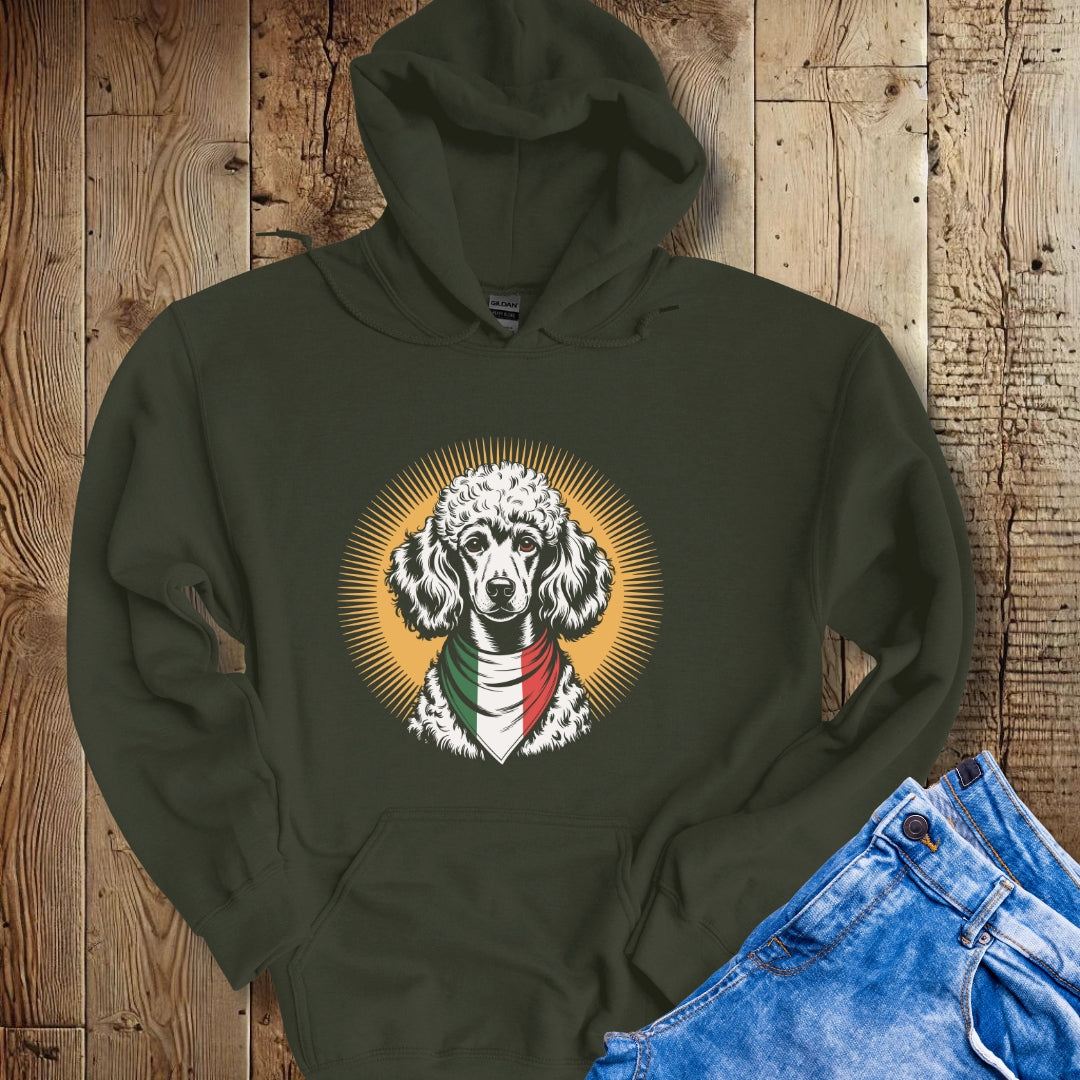 Poodle Italian Flag Bandana Hoodie Sweatshirt