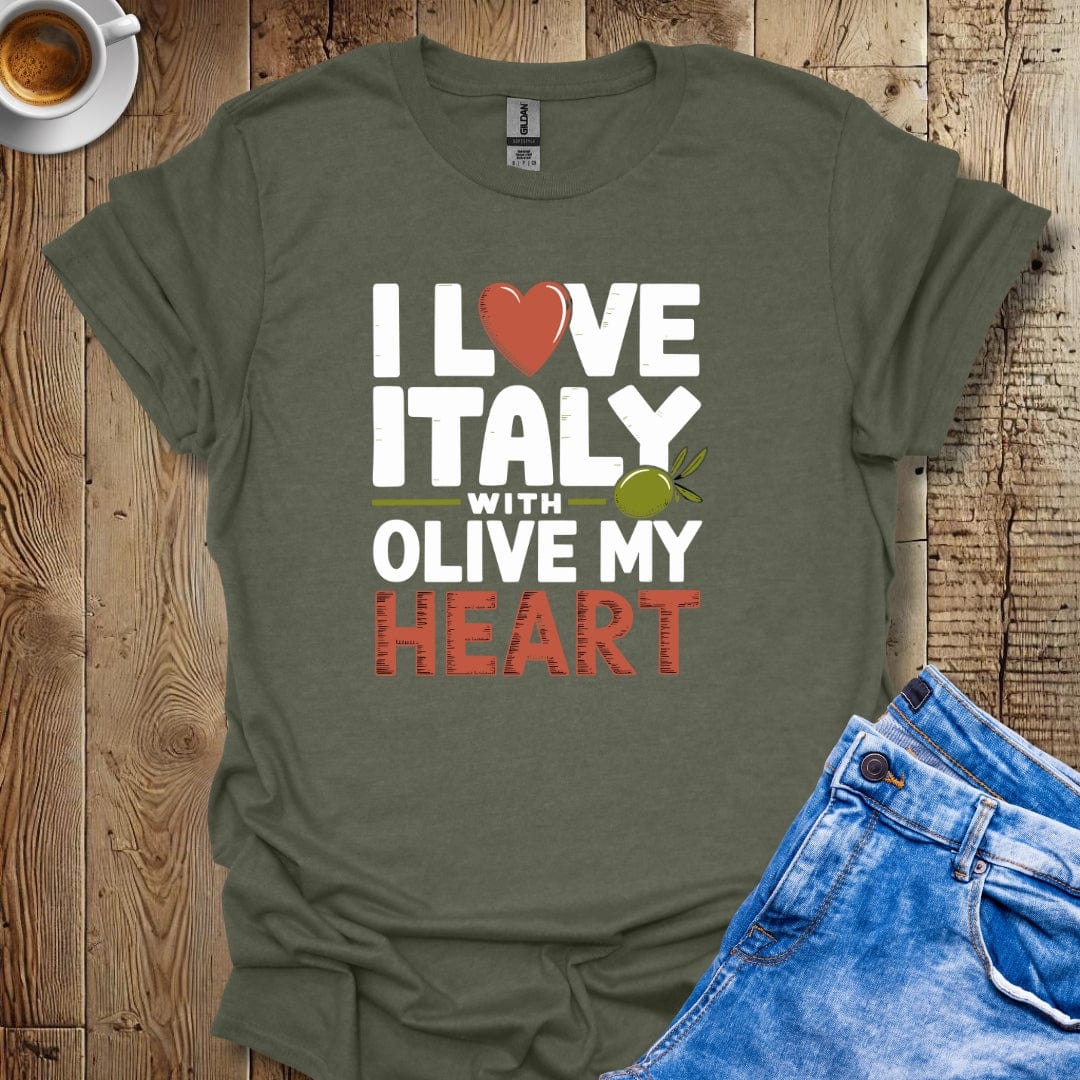 I Love Italy with Olive My Heart T-shirt