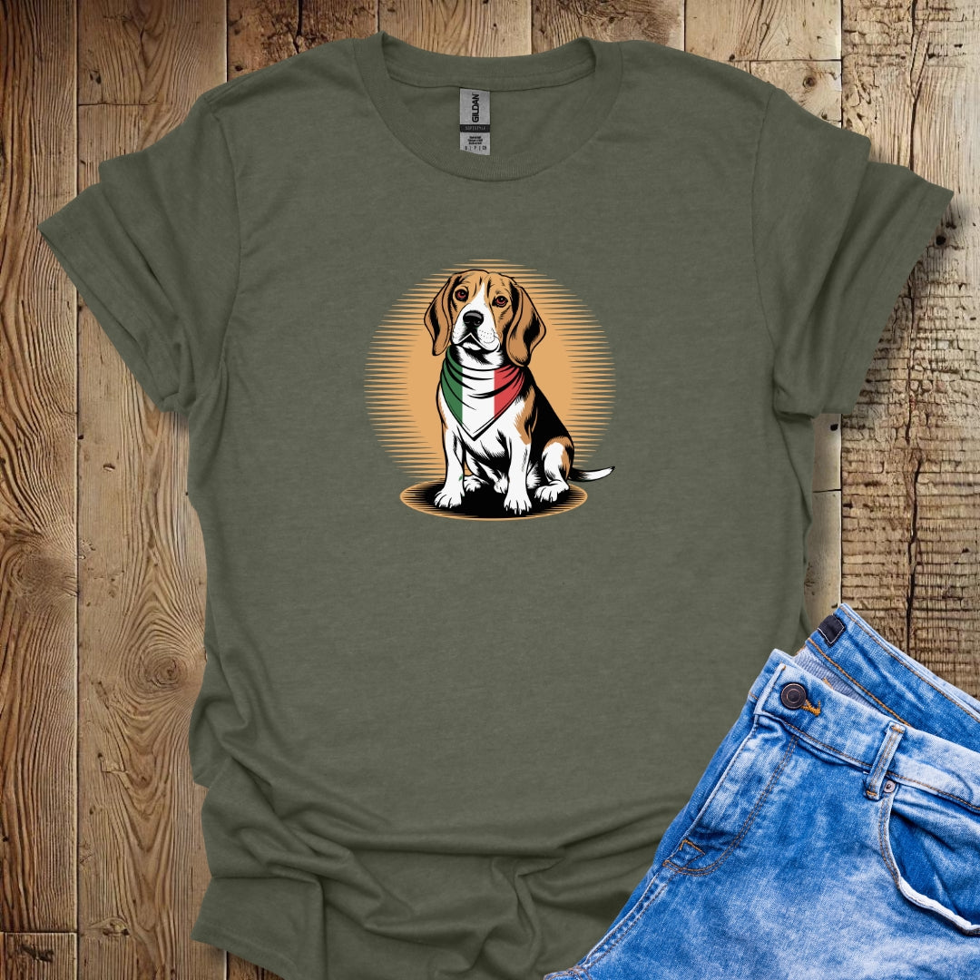 Beagle Italian Flag Bandana Unisex T-shirt