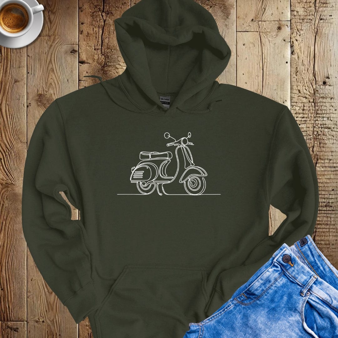 Line Art Italian Scooter Hoodie Sweatshirt