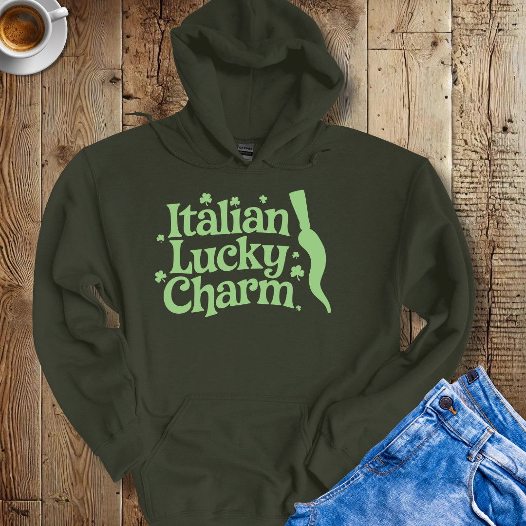 Cornicello Pendant Italian Irish Luck Hoodie Sweatshirt