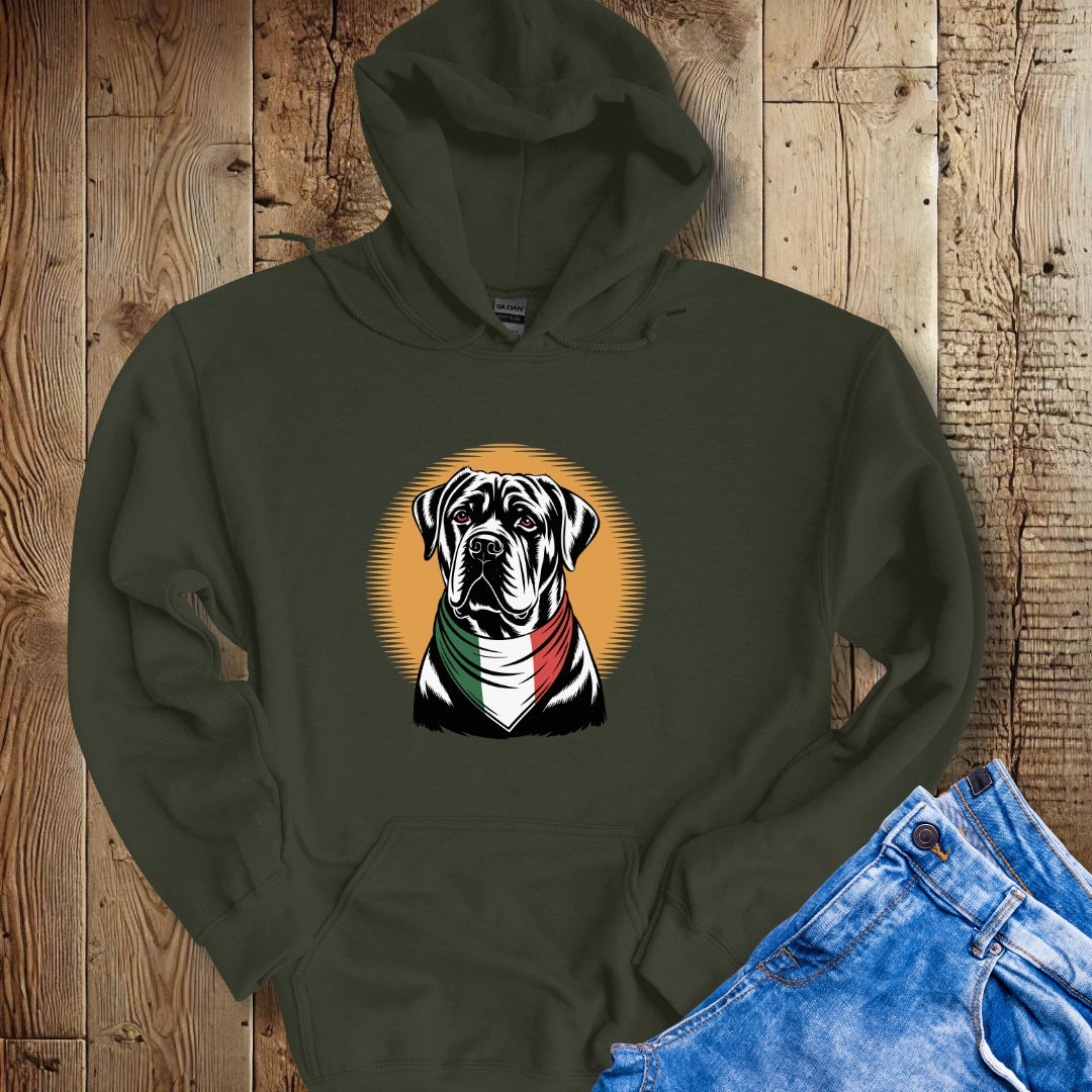 Cane Corso Italian Flag Bandana Hoodie Sweatshirt