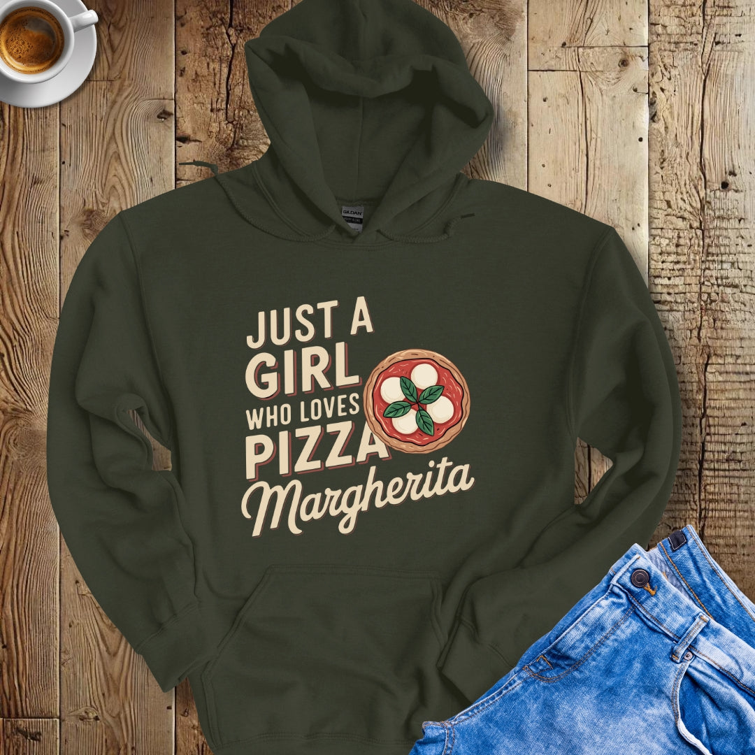 Just a Girl Who Loves Pizza Margherita Hoodie Sweatshirt