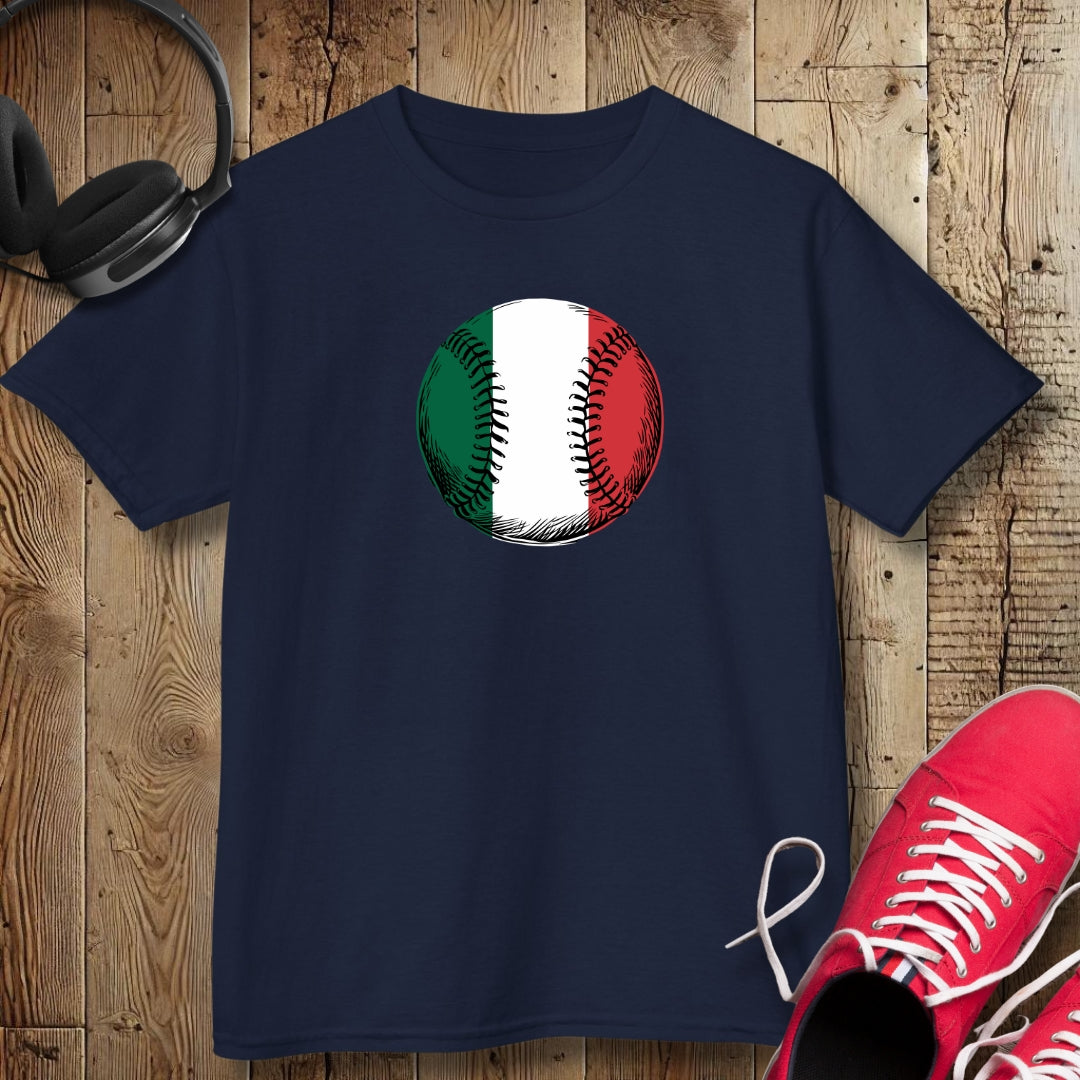 Italian Flag Baseball Kids Tee