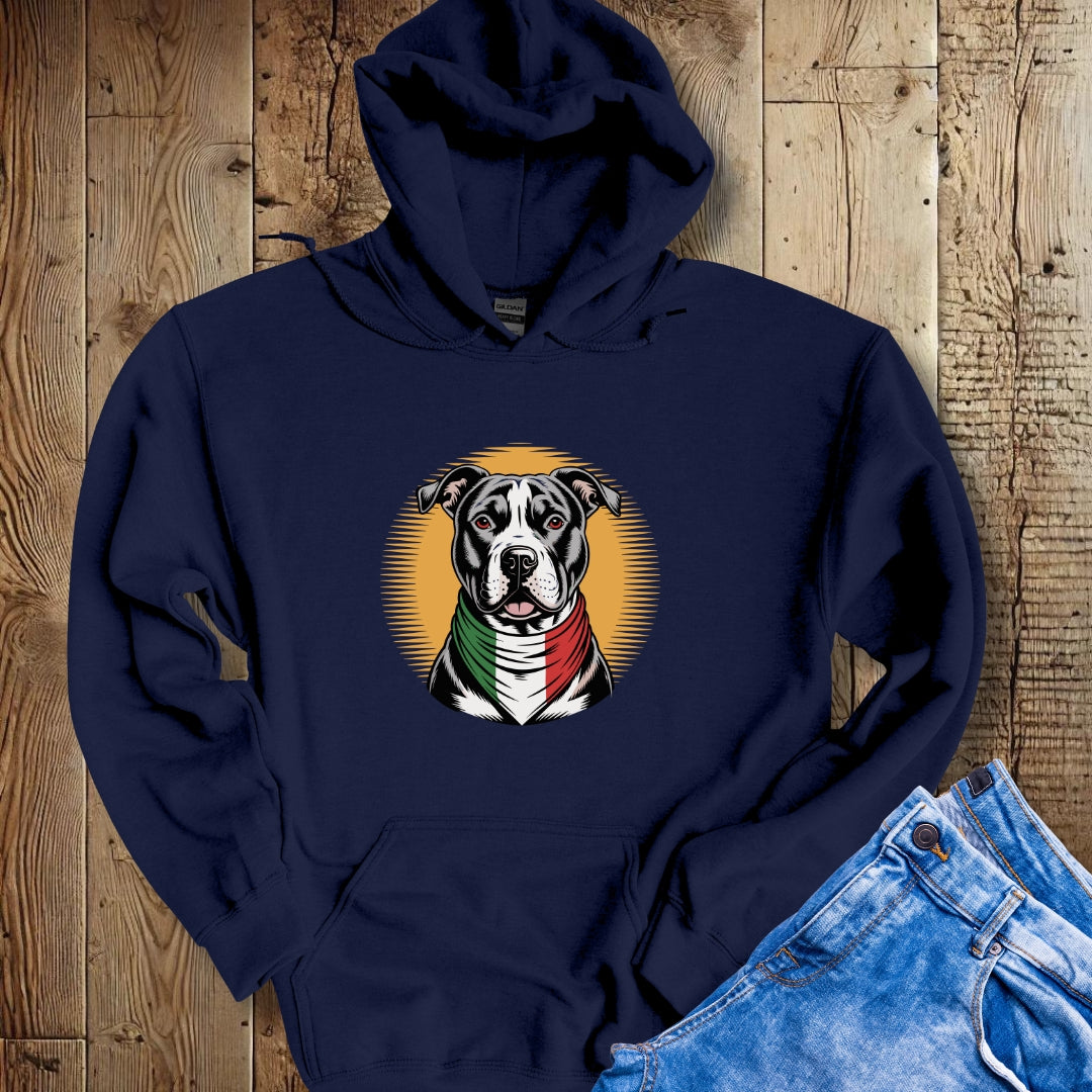 Pit Bull Italian Flag Bandana Hoodie Sweatshirt