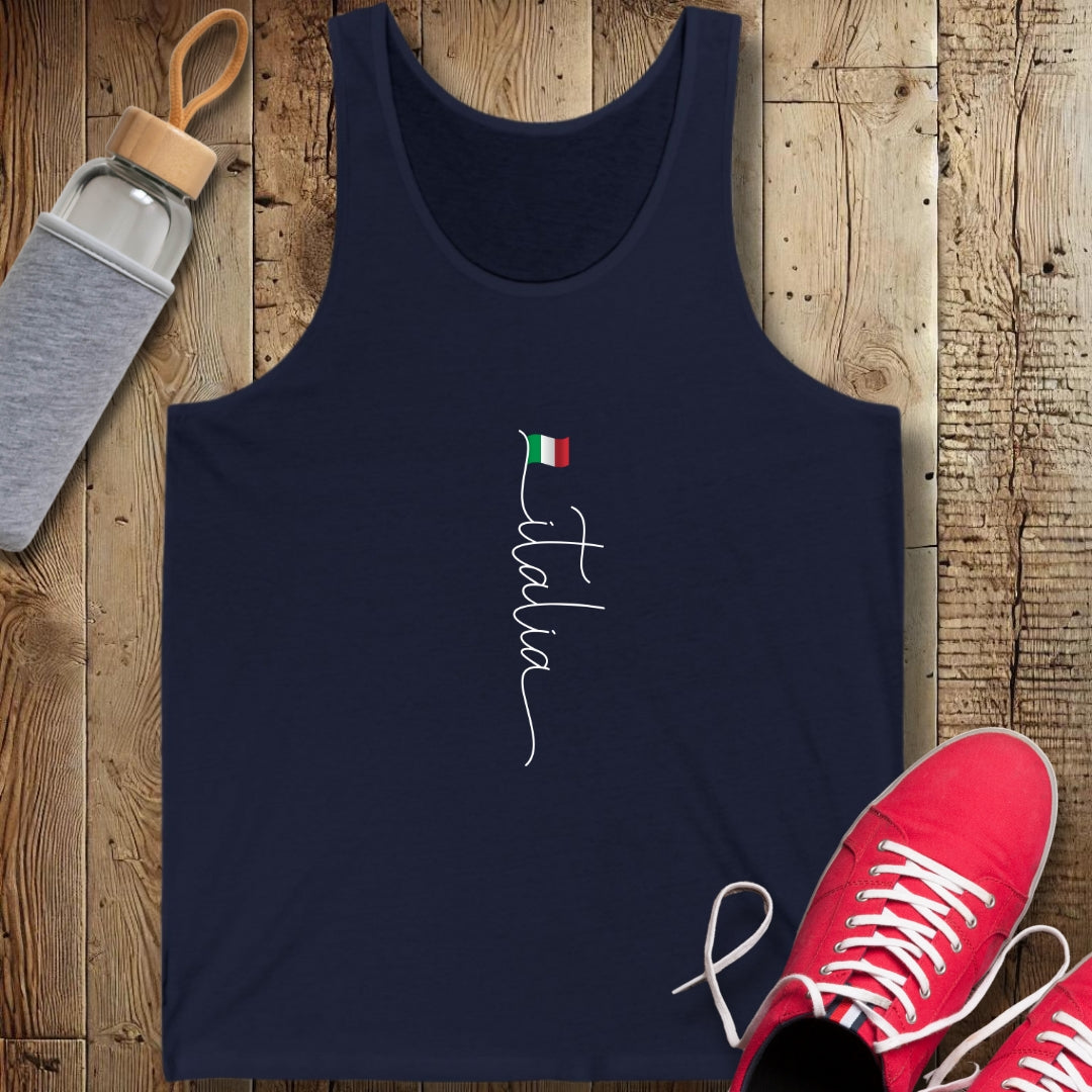 Vertical Italian Flag Italia Unisex Jersey Tank