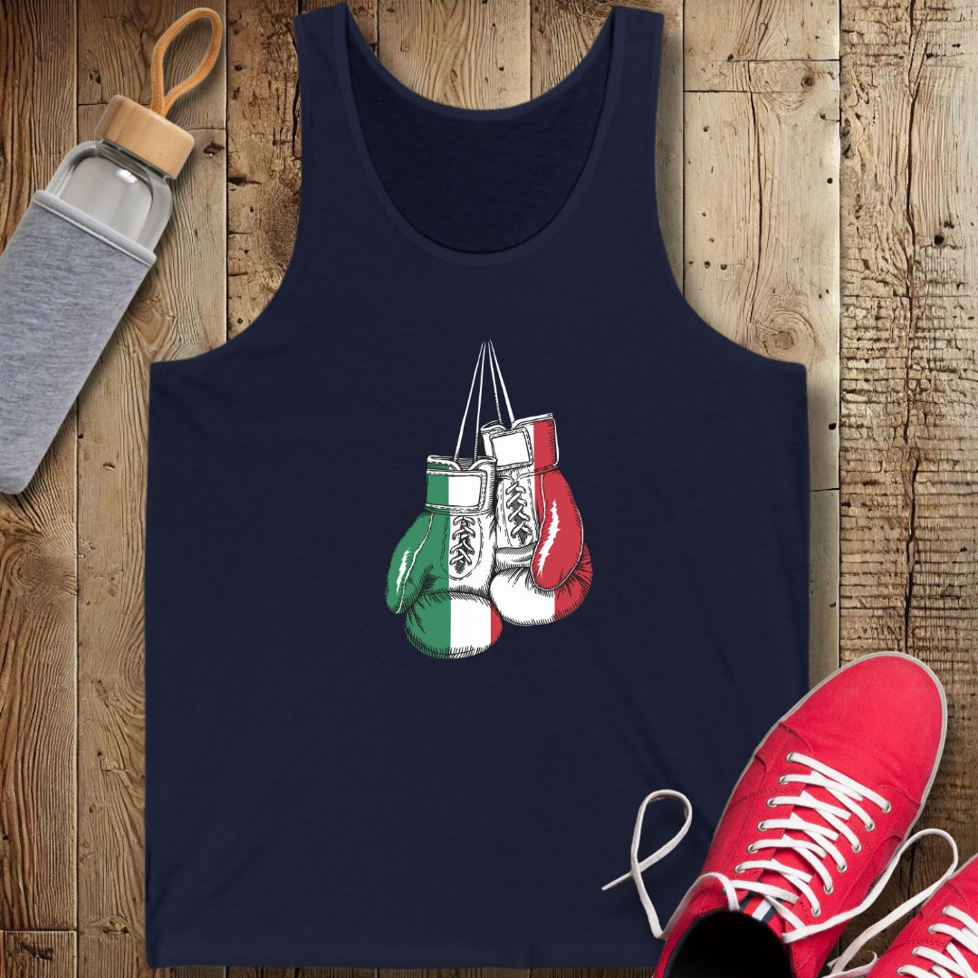 Boxing Gloves Italian Flag Unisex Jersey Tank