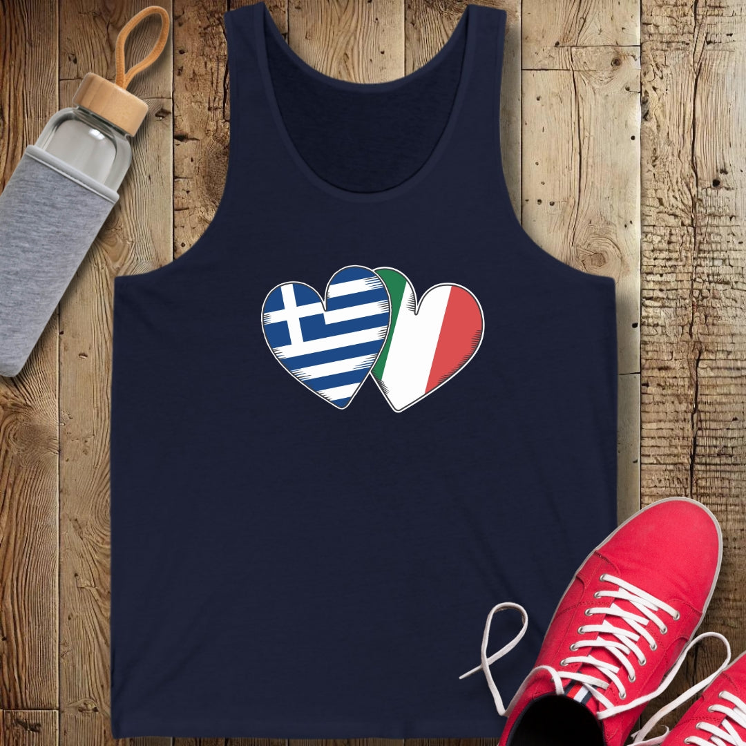 Half Greek Italian Unisex Jersey Tank