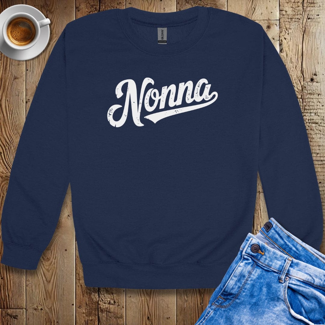 Classic Nonna Distressed Design Sweatshirt