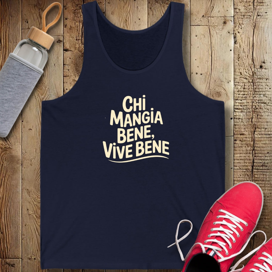 Chi Mangia Bene Vive Bene Unisex Jersey Tank