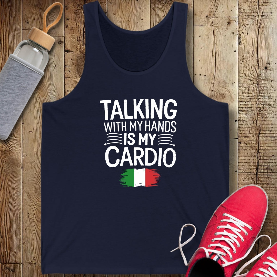 Talking with My Hands Is My Cardio Unisex Jersey Tank