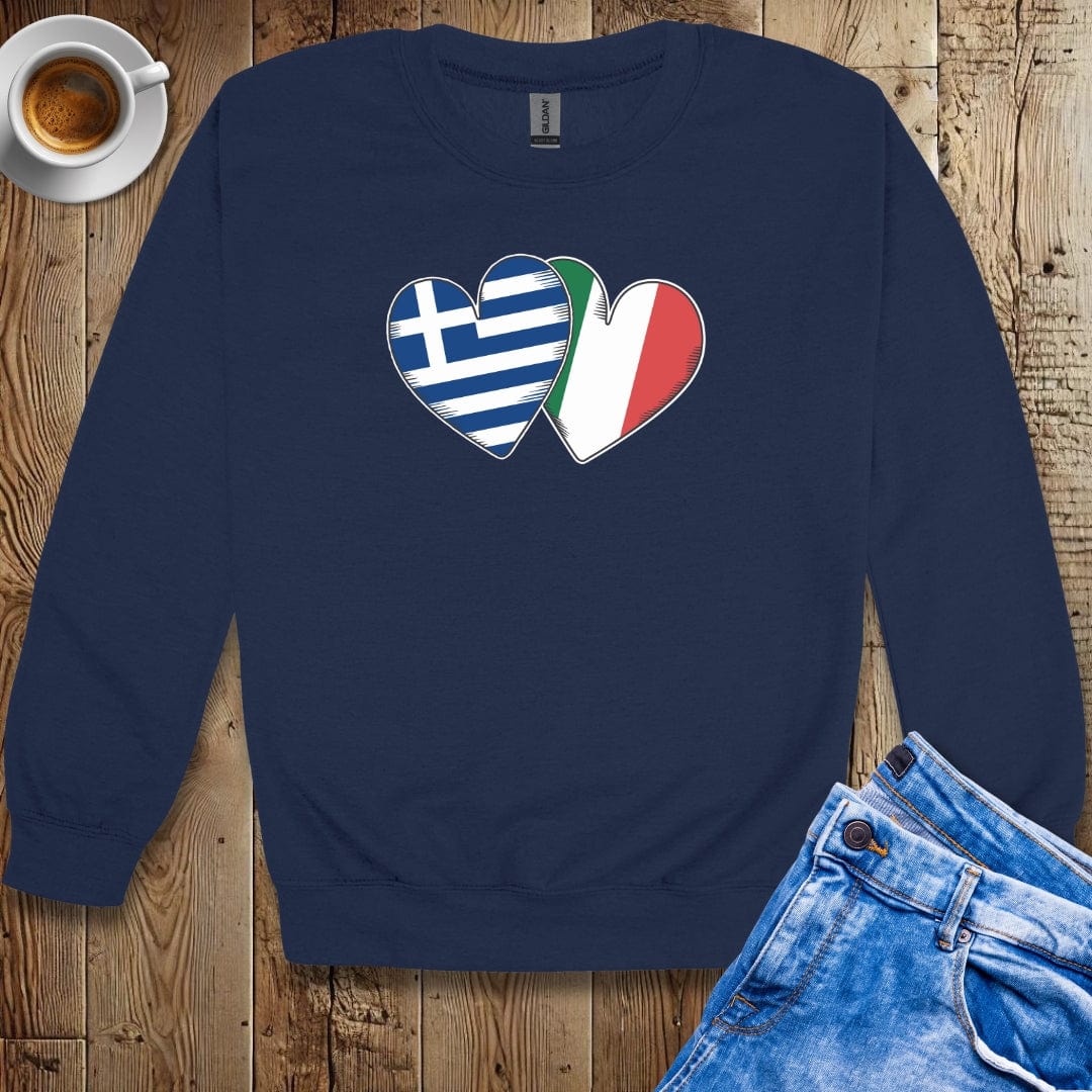 Half Greek Half Italian Crew Neck Sweatshirt