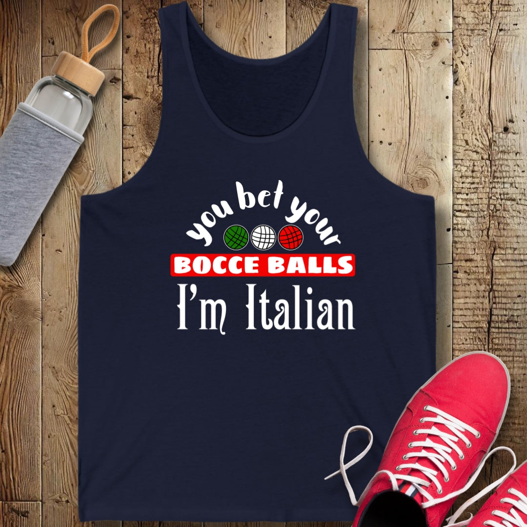 You Bet Your Bocce Balls Italian Unisex Jersey Tank