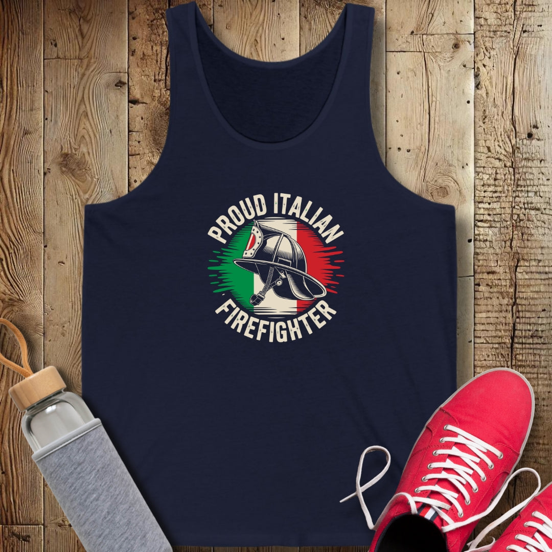 Proud Italian Firefighter Unisex Jersey Tank