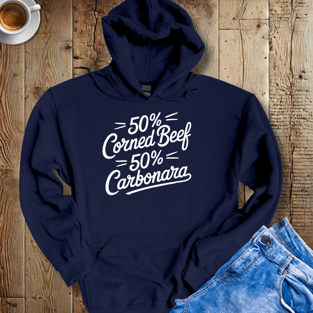 50% Corned Beef 50% Carbonara Half Irish Italian Hoodie Sweatshirt