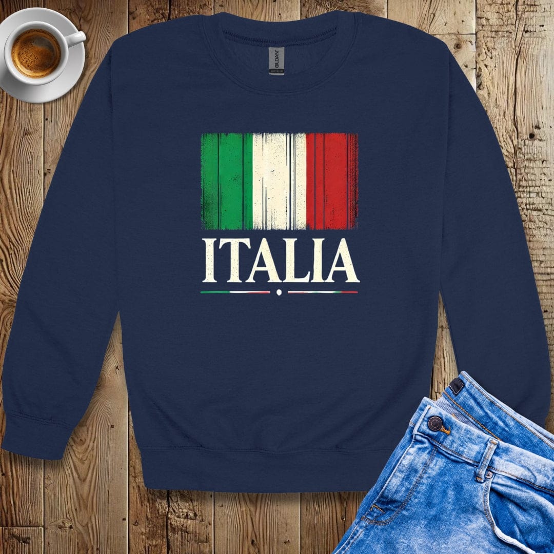 Distressed Italian Flag Sweatshirt